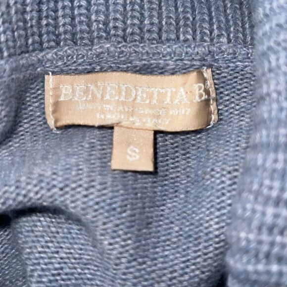 BENEDETTA B Light Blue Merino Wool Cashmere Blend Turtleneck Sweater-S - Picture 7 of 9